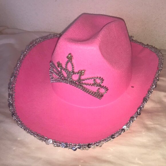 Girls Pink Princess Light up Cowboy Hat - Picture 1 of 11